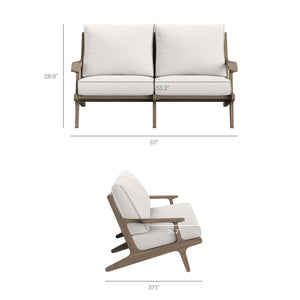 Saratoga Outdoor Patio Teak Wood Loveseat by Modway