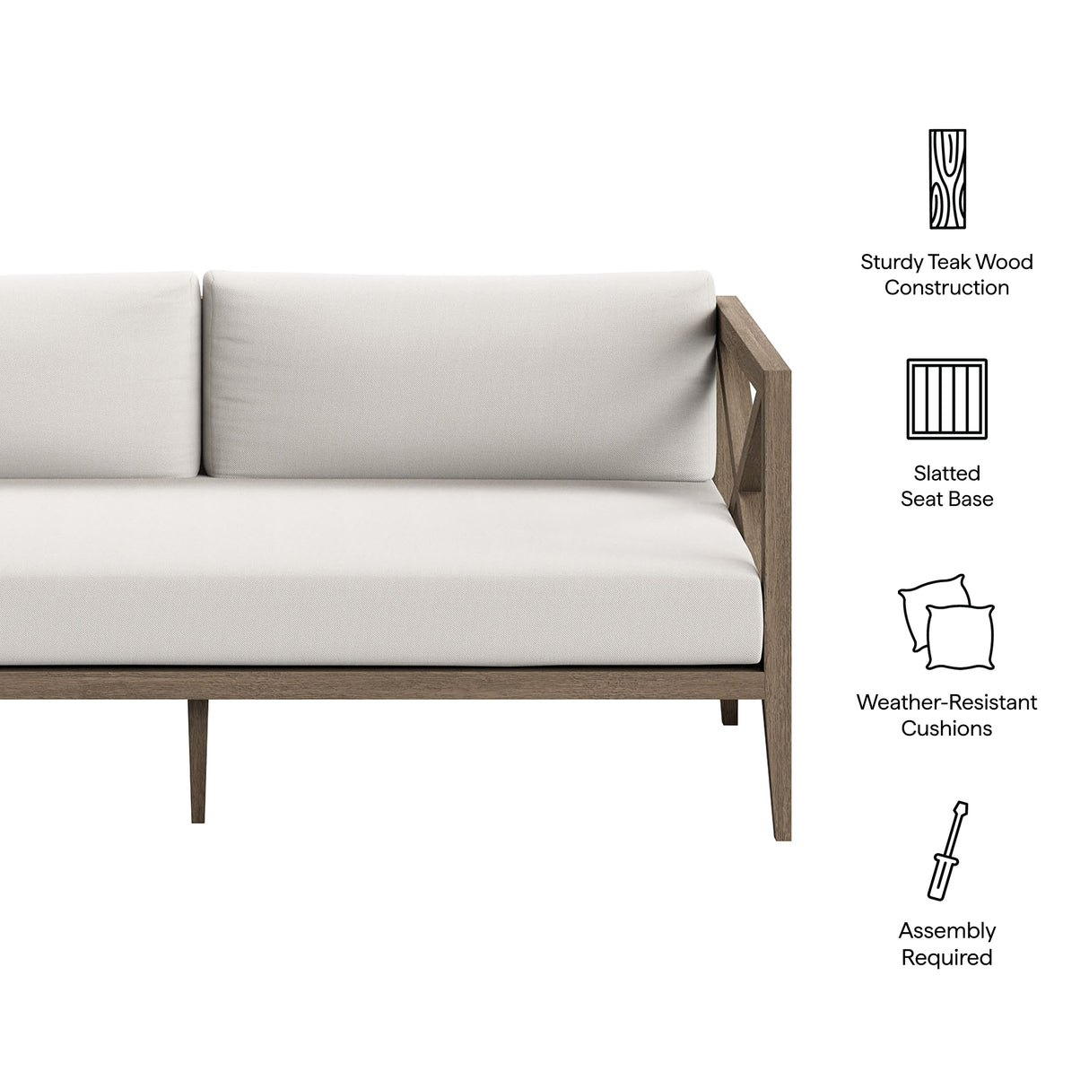 Northlake Outdoor Patio Teak Loveseat by Modway