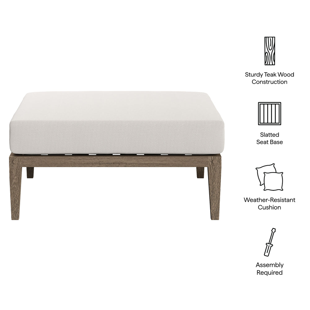 Northlake Outdoor Patio Teak Ottoman by Modway