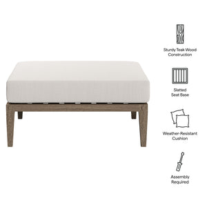 Northlake Outdoor Patio Teak Ottoman by Modway