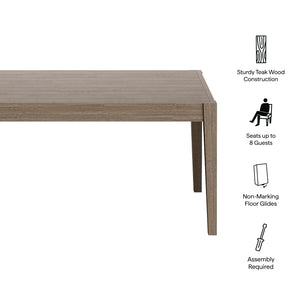 Northlake 83" Rectangular Outdoor Patio Teak Dining Table