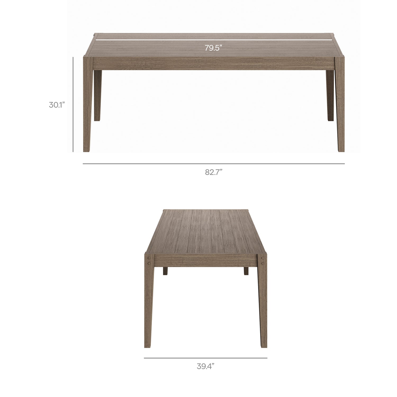 Northlake 83" Rectangular Outdoor Patio Teak Dining Table