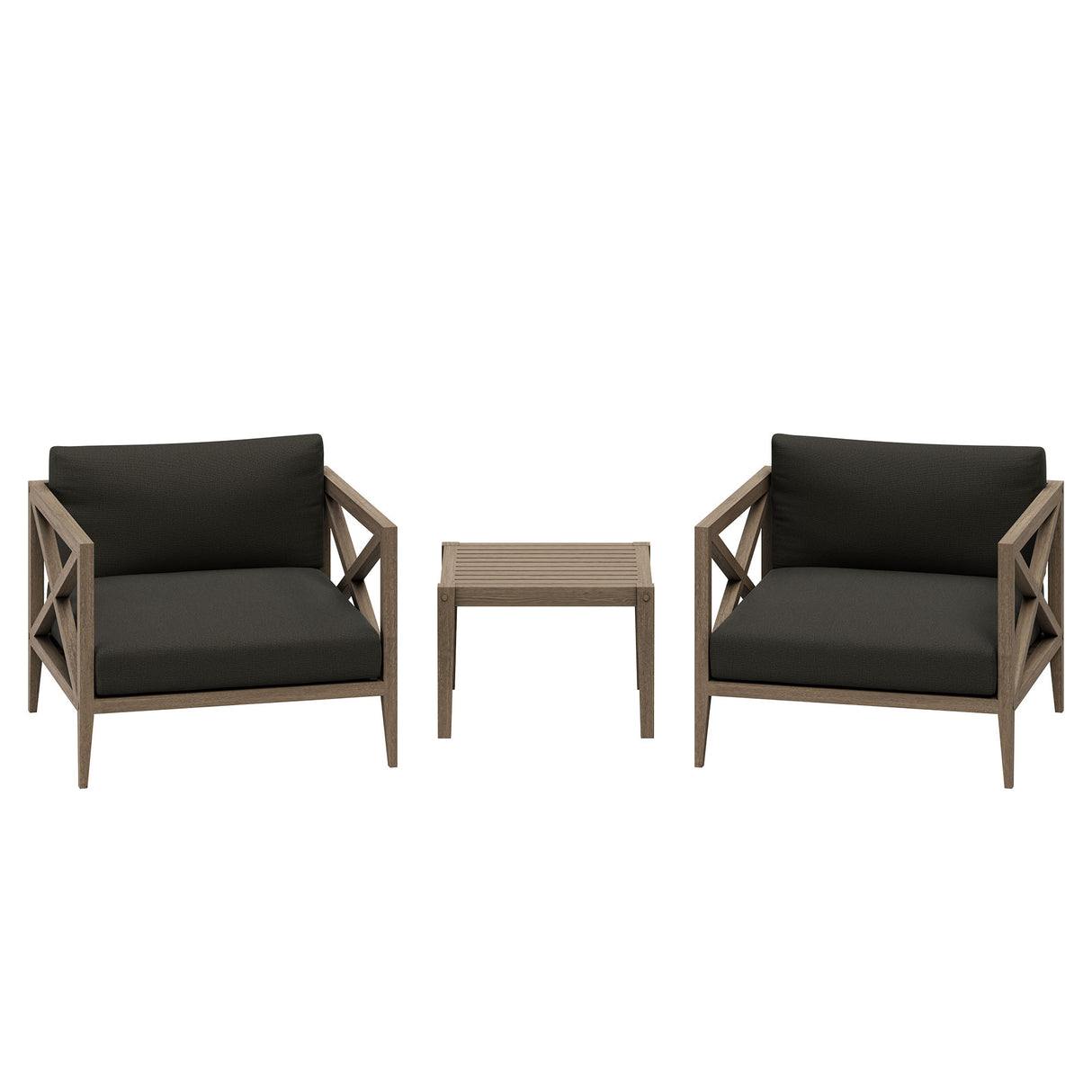 Northlake 3-Piece Outdoor Patio Teak Wood Furniture Set with Armchair and Side Table by Modway