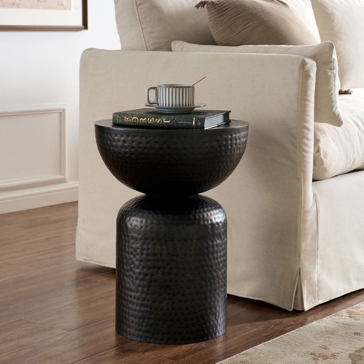 Mella Metal Hammered Side Table by Modway
