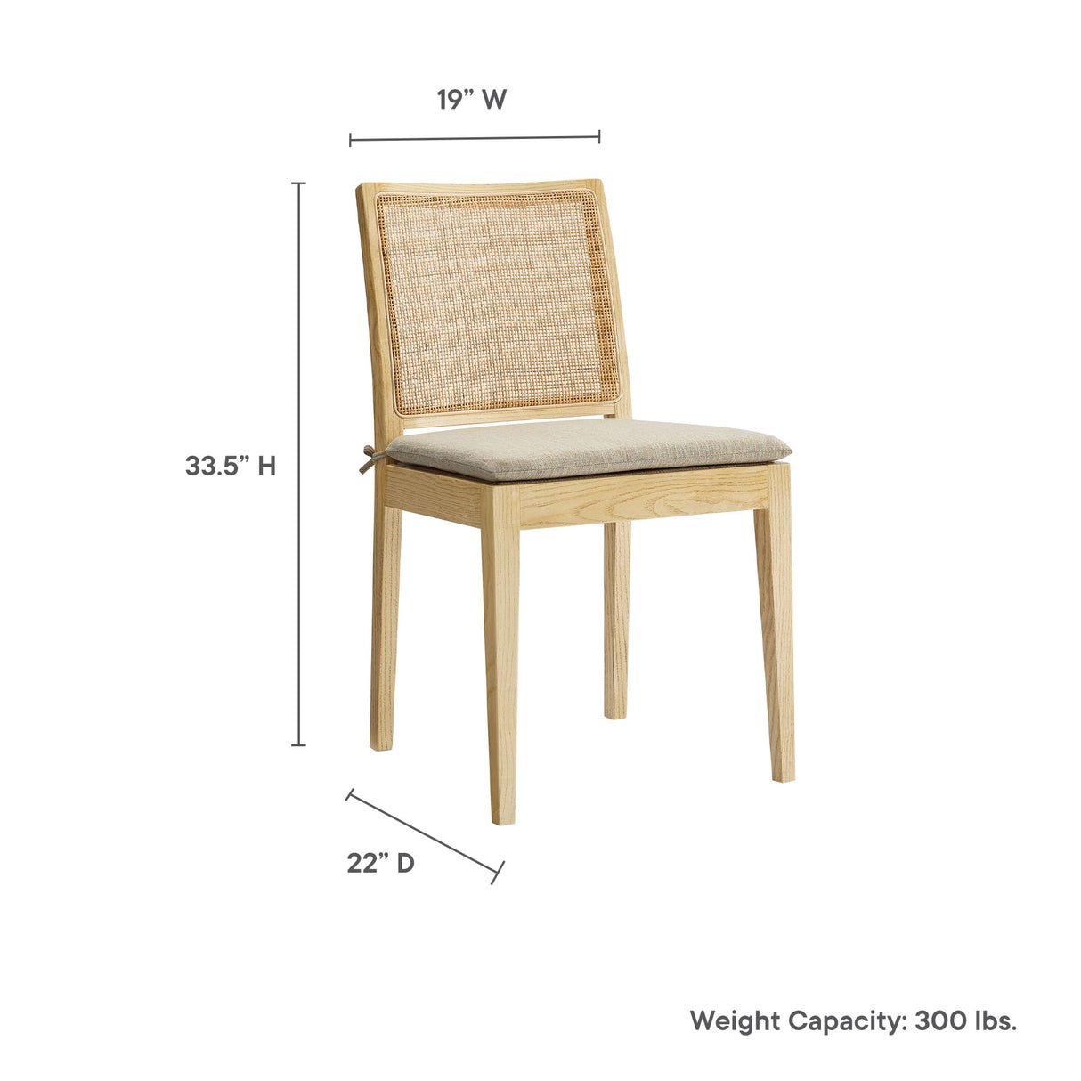 Ovard Wood and Rattan Dining Chair by Modway