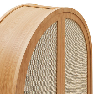 Calista 79" Tall Wide Rattan Arched Storage Cabinet by Modway