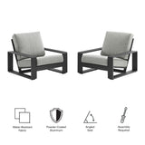 Lirienne Outdoor Patio Aluminum Faux Wood Armchairs Set of 2 by Modway