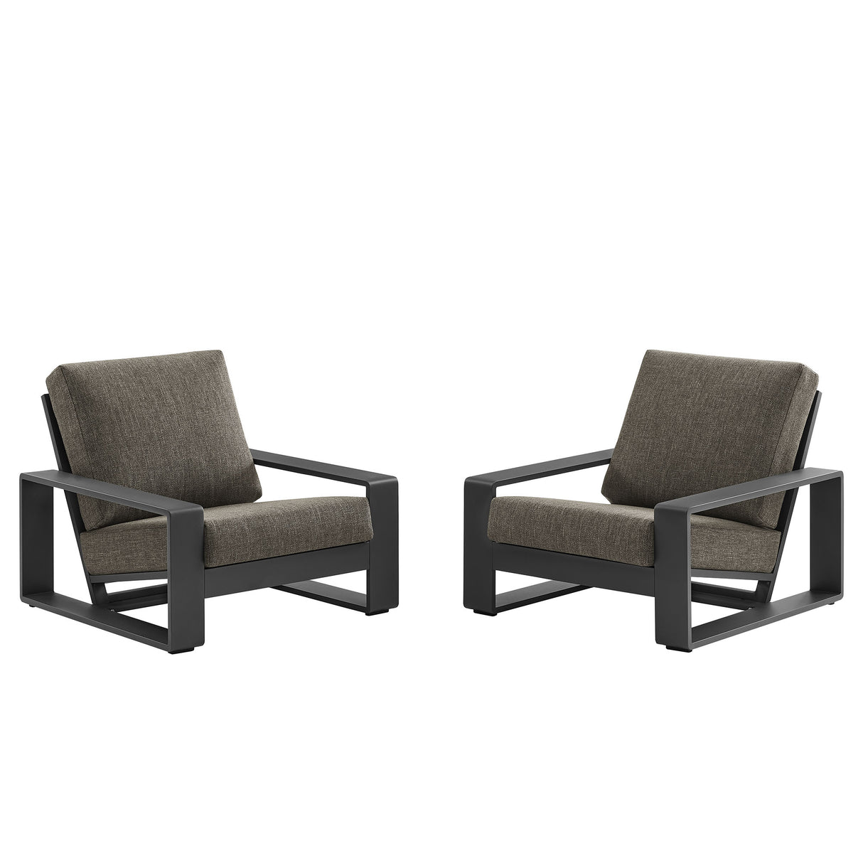 Lirienne Outdoor Patio Aluminum Faux Wood Armchairs Set of 2 by Modway