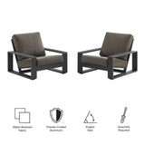 Lirienne Outdoor Patio Aluminum Faux Wood Armchairs Set of 2 by Modway