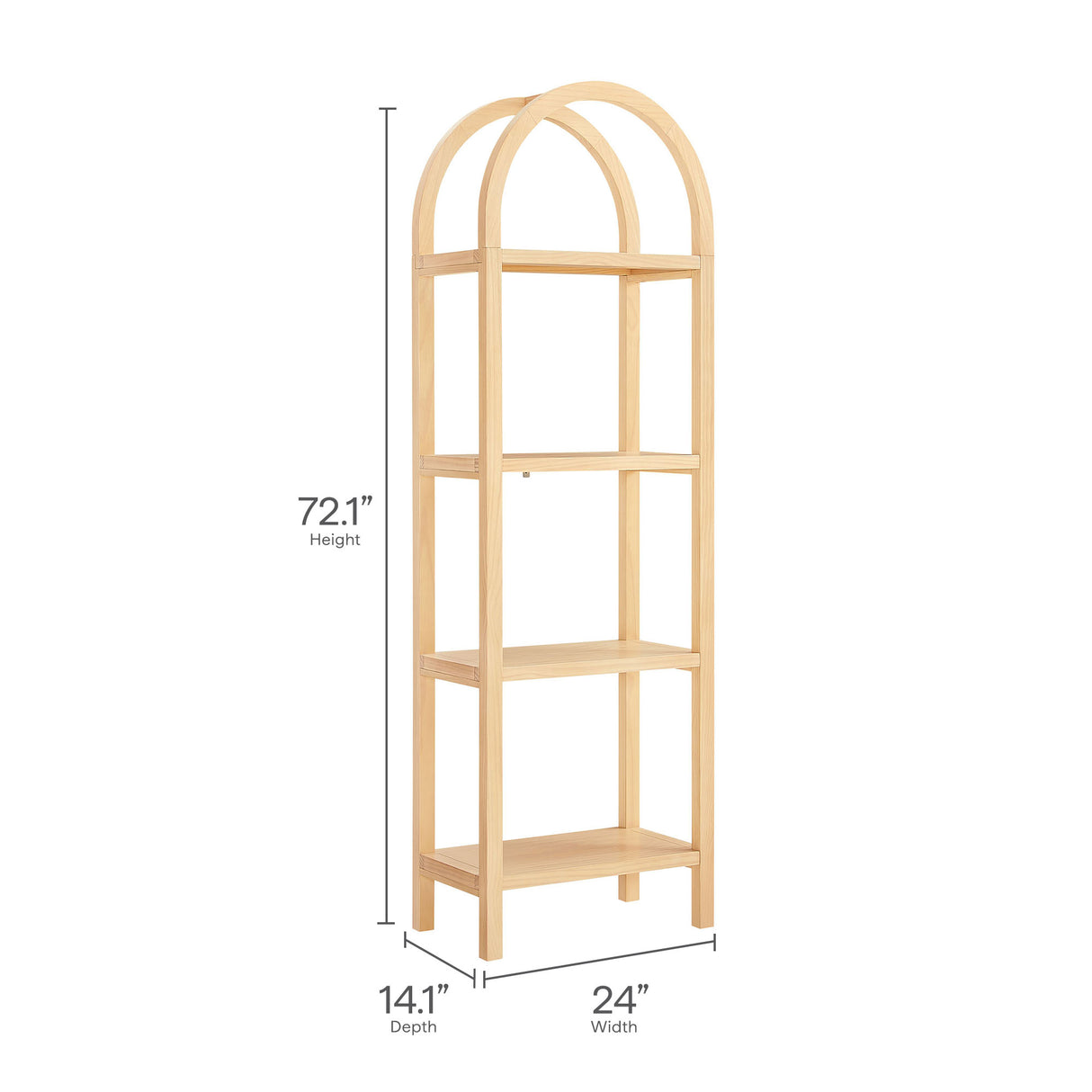 Vexley 72 Inch Tall Narrow Arched Bookshelf by Modway