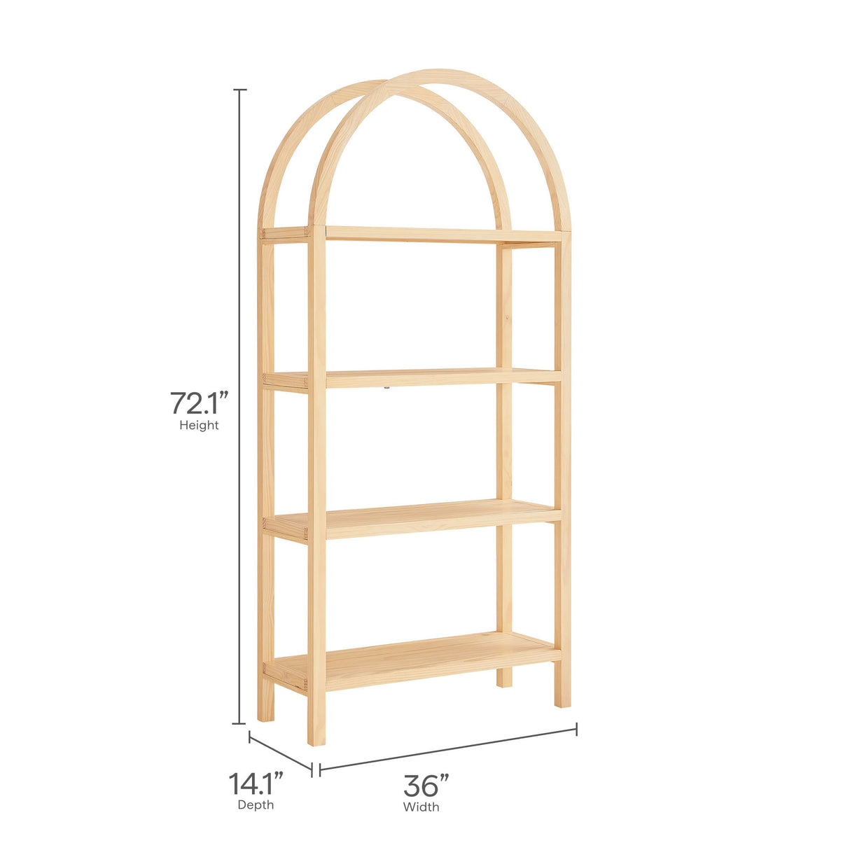 Vexley 72 Inch Large Arched Bookshelf by Modway