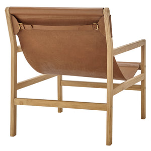 Sonora Leather Sling Chair by Modway