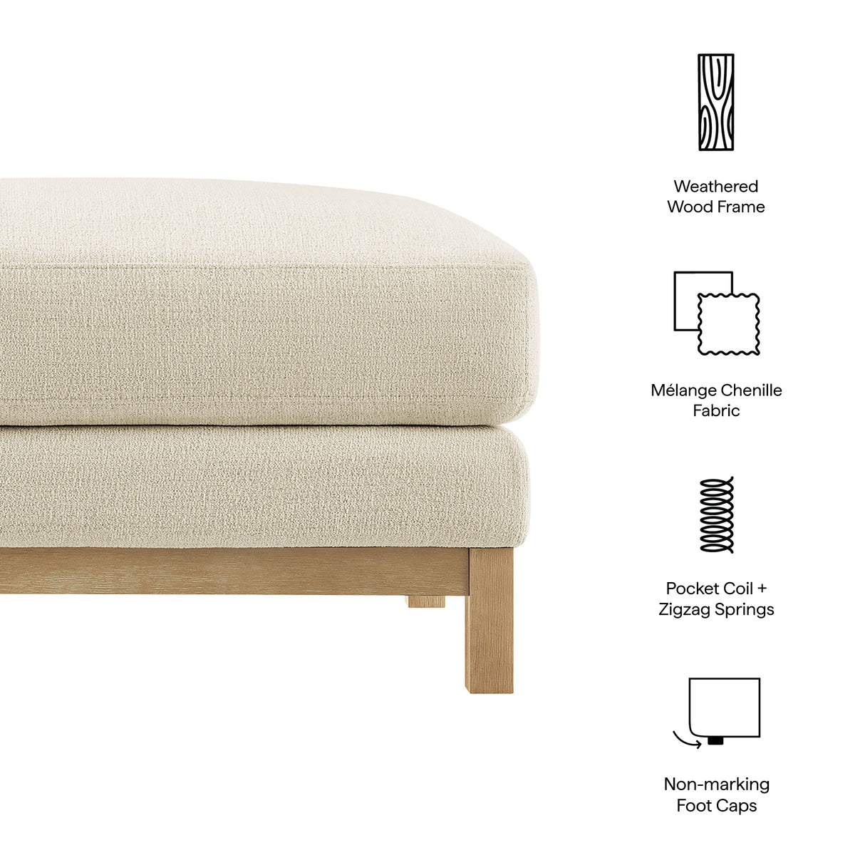 Roscoe Fabric Ottoman by Modway