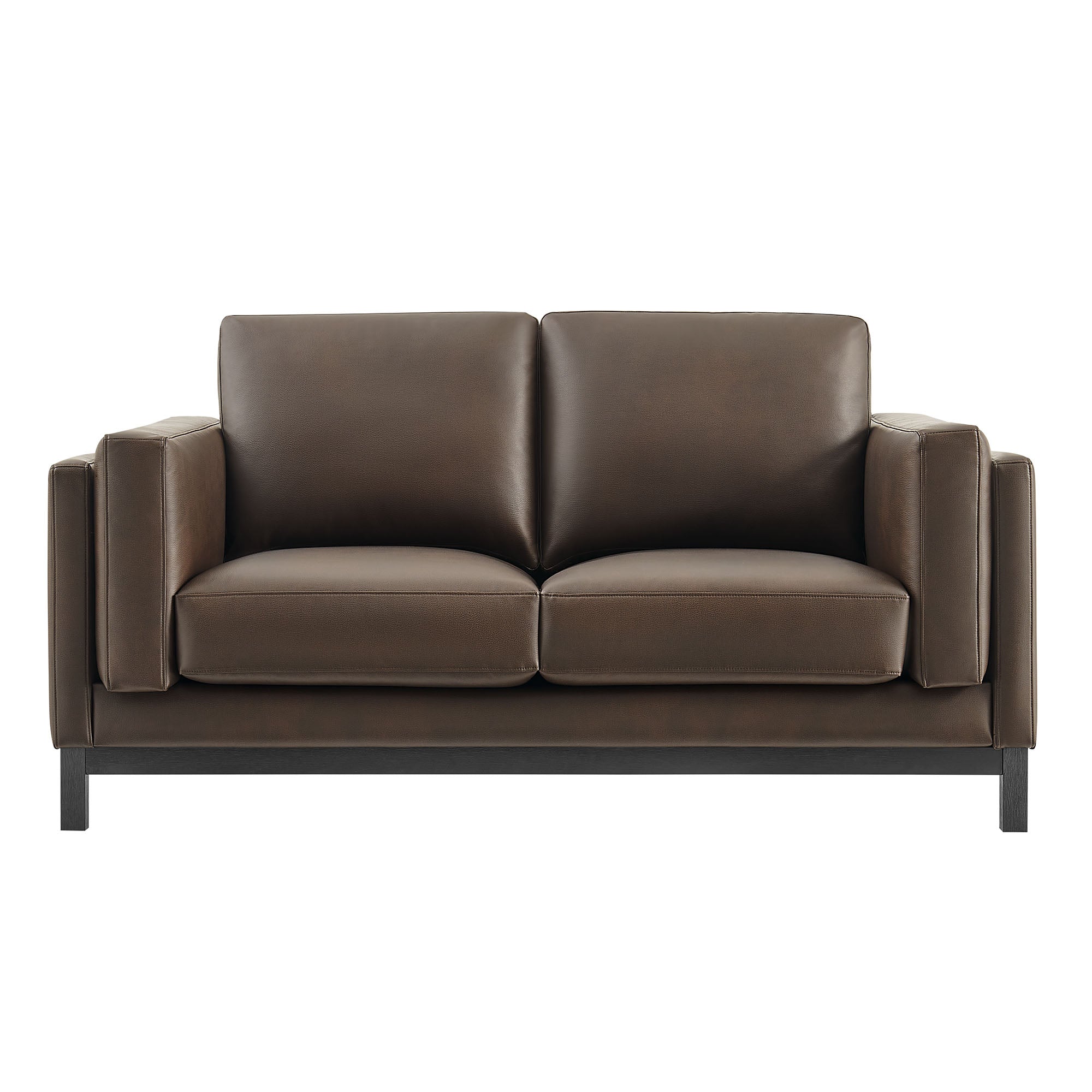 Roscoe 63 Inch Vegan Leather Loveseat by Modway | Espresso & Toast