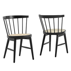 Lykke Curved Spindle Back Dining Chairs Set of 2 by Modway