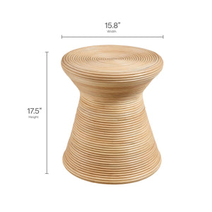 Tavi Hourglass Natural Rattan Round Side Table by Modway