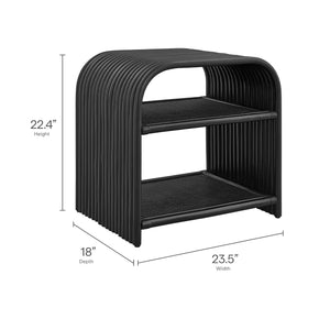 Eve Curved Natural Rattan Side Table by Modway