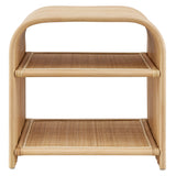 Eve Curved Natural Rattan Side Table by Modway