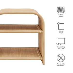 Eve Curved Natural Rattan Side Table by Modway