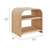 Eve Curved Natural Rattan Side Table by Modway