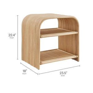 Eve Curved Natural Rattan Side Table by Modway