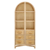 Jane 71 Inch Tall Arched Natural Rattan Bookshelf by Modway