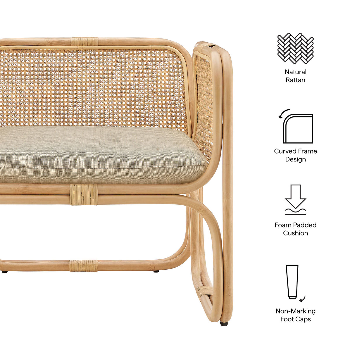 Ellis Natural Rattan Accent Armchair by Modway