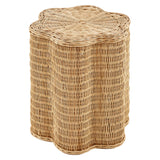 Erika Scalloped Natural Rattan Side Table by Modway