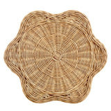 Erika Scalloped Natural Rattan Side Table by Modway