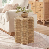 Erika Scalloped Natural Rattan Side Table by Modway