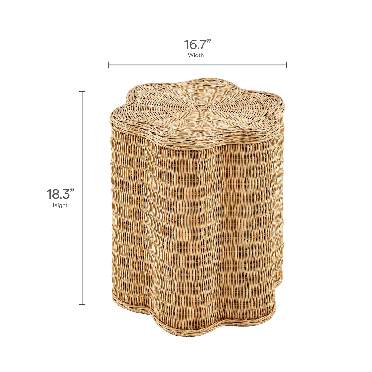 Erika Scalloped Natural Rattan Side Table by Modway