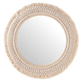 Jade Round Rattan Macrame Wall Mirror by Modway