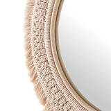 Jade Round Rattan Macrame Wall Mirror by Modway