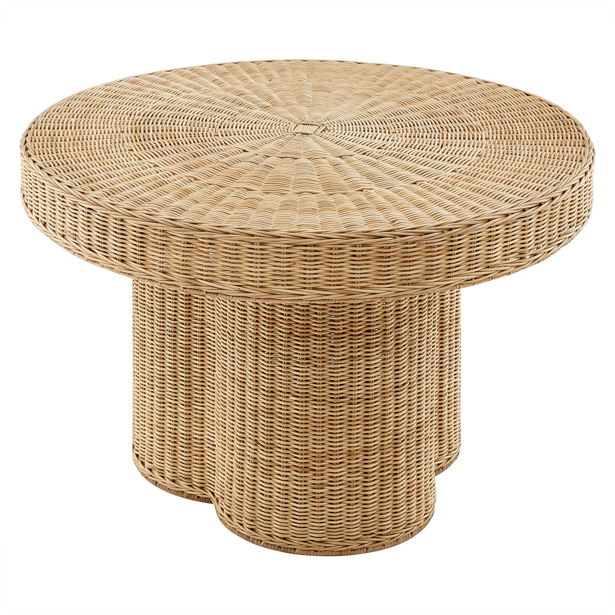 Ainsley 32 Inch Round Natural Rattan Coffee Table