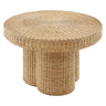 Ainsley 32 Inch Round Natural Rattan Coffee Table