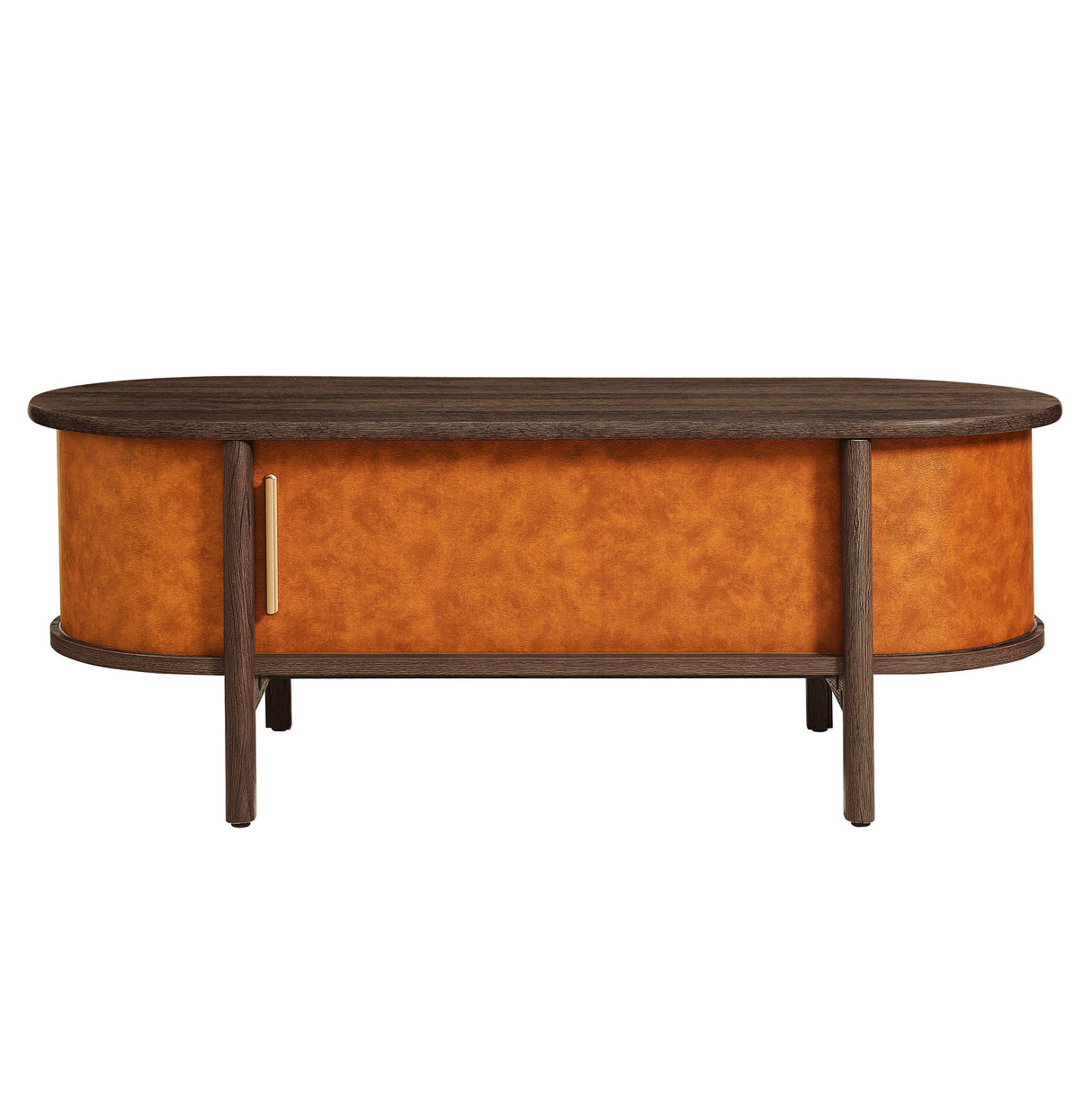 Coralie Curved Vegan Leather Oval Coffee Table by Modway