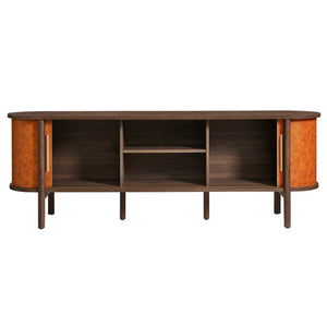 Coralie Curved 71" Vegan Leather Oval TV Stand by Modway