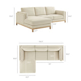 Roscoe Left-Facing Fabric Sectional Sofa with Chaise by Modway