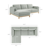 Roscoe Left-Facing Fabric Sectional Sofa with Chaise by Modway