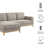Roscoe Left-Facing Fabric Sectional Sofa with Chaise by Modway