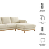 Roscoe Right-Facing Fabric Sectional Sofa with Chaise by Modway