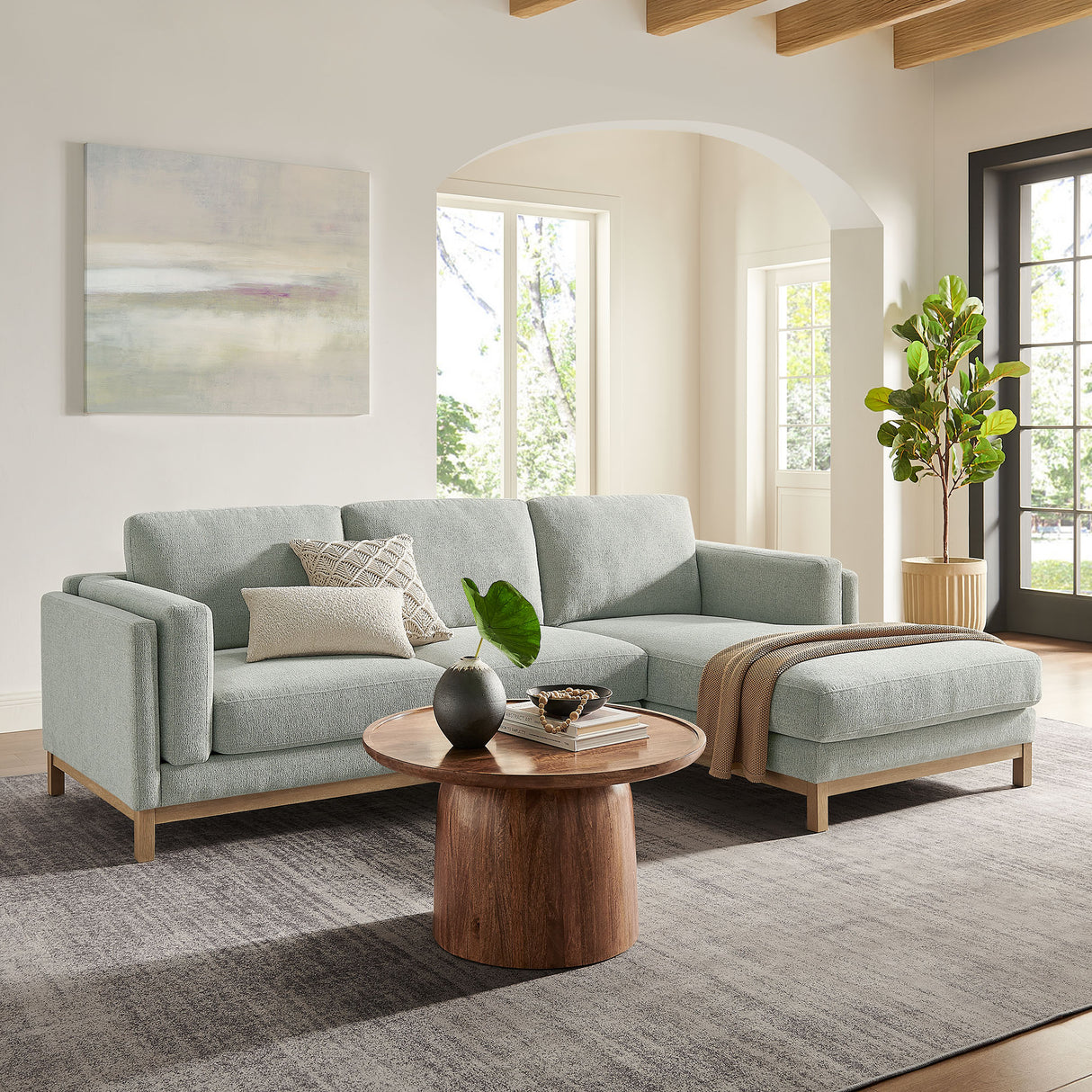 Roscoe Right-Facing Fabric Sectional Sofa with Chaise by Modway