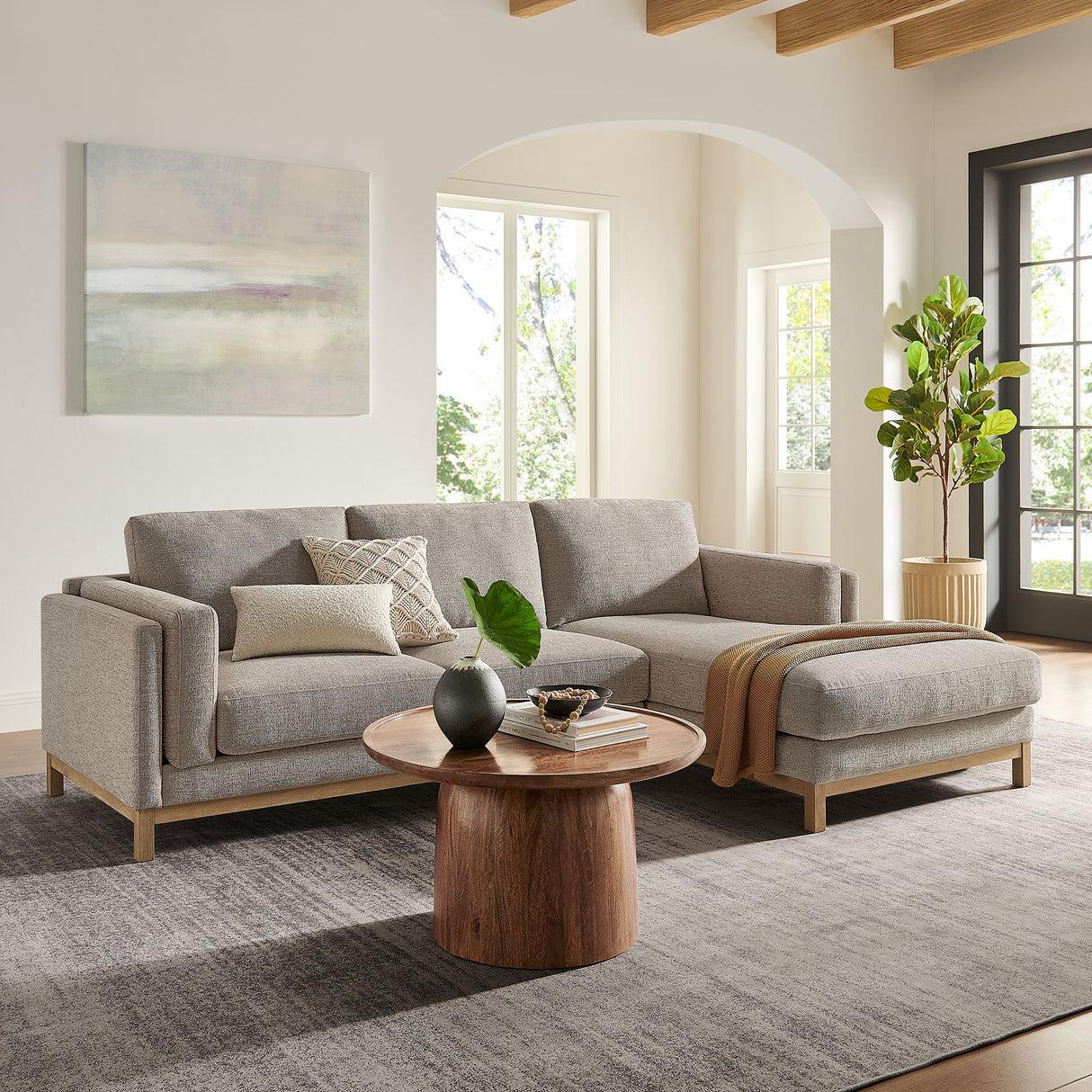 Roscoe Right-Facing Fabric Sectional Sofa with Chaise by Modway