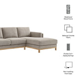Roscoe Right-Facing Fabric Sectional Sofa with Chaise by Modway