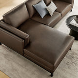 Roscoe Left-Facing Vegan Leather Sectional Sofa with Chaise