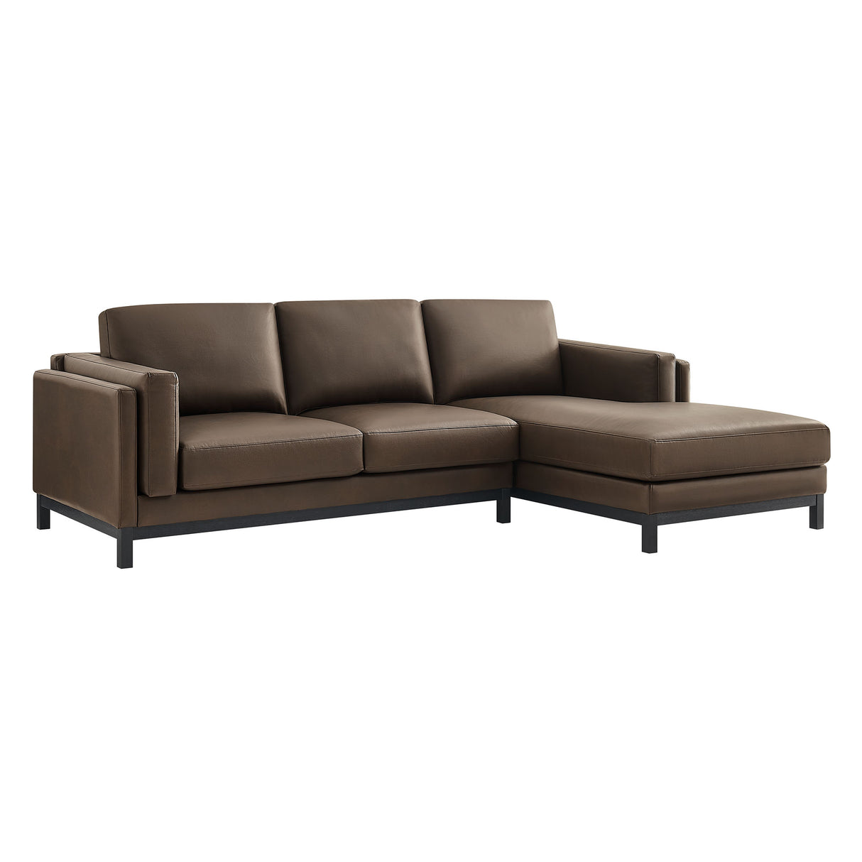 Roscoe Right-Facing Vegan Leather Sectional Sofa with Chaise by Modway