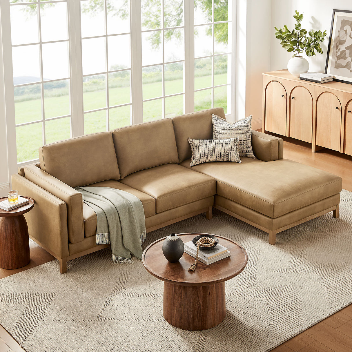 Roscoe Right-Facing Vegan Leather Sectional Sofa with Chaise by Modway