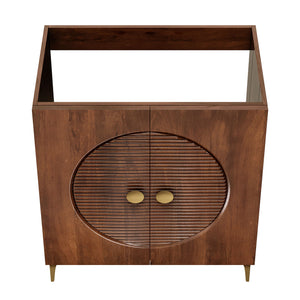 Vernon 30" Fluted Wood Vanity Cabinet Without Sink by Modway
