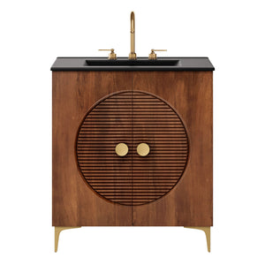 Vernon 30" Fluted Wood Bathroom Vanity Cabinet with Sink