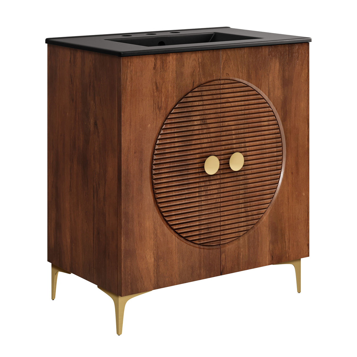 Vernon 30" Fluted Wood Bathroom Vanity Cabinet with Sink